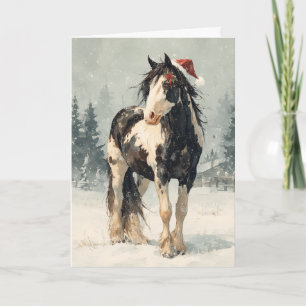 Kerstkaart met paard Feestdagen Kaart