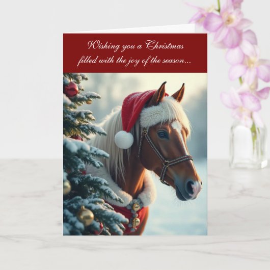 Kerstkaart met paard kaart (Orchidee)