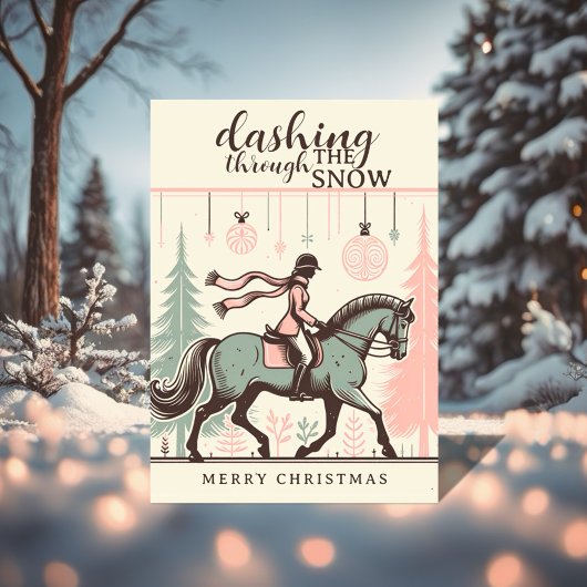 Kerstkaart met paard kaart