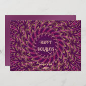 Kerstkaart met paarse goudkleurige kerstgroet (Voorkant / Achterkant)