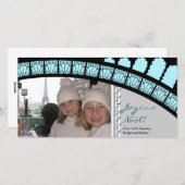 Kerstkaart met Parijse boog en vakantiefoto (Voorkant / Achterkant)