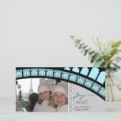 Kerstkaart met Parijse boog en vakantiefoto (Staand voorkant)