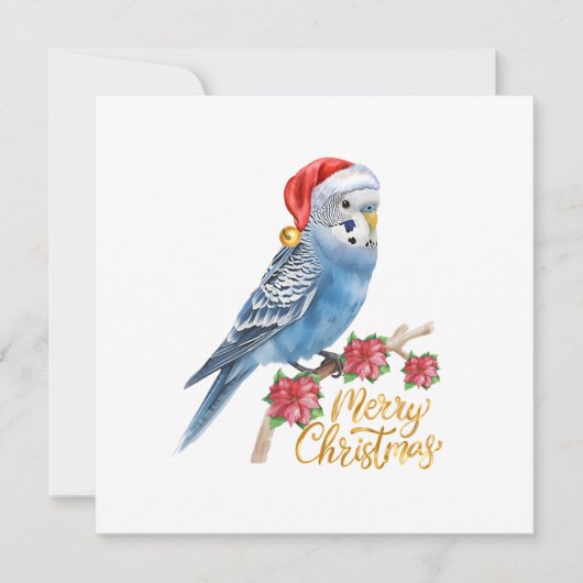 Kerstkaart met parkiet (Voorkant)