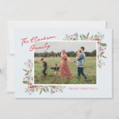 Kerstkaart met Pastel Holly Kerstgroet (Voorkant)