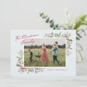 Kerstkaart met Pastel Holly Kerstgroet (Staand voorkant)