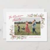 Kerstkaart met Pastel Holly Kerstgroet (Voorkant)