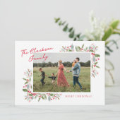 Kerstkaart met Pastel Holly Kerstgroet (Staand voorkant)