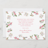 Kerstkaart met Pastel Holly Kerstgroet (Achterkant)