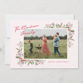 Kerstkaart met Pastel Holly Kerstgroet (Voorkant)