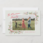 Kerstkaart met Pastel Holly Kerstgroet (Voorkant)