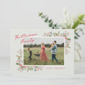 Kerstkaart met Pastel Holly Kerstgroet (Staand voorkant)