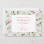Kerstkaart met Pastel Holly Kerstgroet (Achterkant)