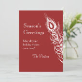 Kerstkaart met Pauwveer (Staand voorkant)