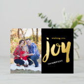 Kerstkaart met penseel lettertype folie uitnodiging (Staand Voorkant)