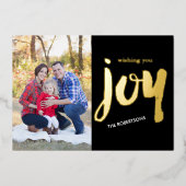 Kerstkaart met penseel schrift folie uitnodiging (Voorkant)