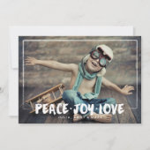 Kerstkaart met penseelstreken van liefde foto (Voorkant)