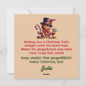 Kerstkaart met peperkoeken pooier en humor (Achterkant)