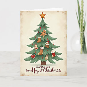 Kerstkaart met peperkoekfiguurtjes kaart