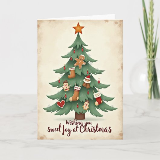 Kerstkaart met peperkoekfiguurtjes kaart (Voorkant)