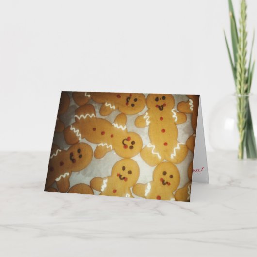 “Kerstkaart met peperkoekmannetjes” Kaart (Voorkant)