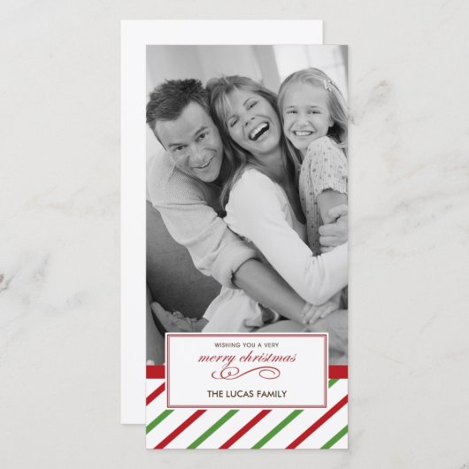 Kerstkaart met pepermunt (Voorkant / Achterkant)