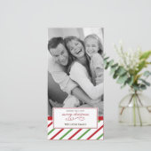 Kerstkaart met pepermunt (Staand voorkant)