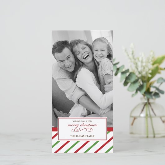 Kerstkaart met pepermunt (Staand voorkant)