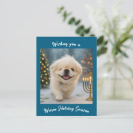 Kerstkaart met Pete de Pekingees Feestdagenkaart