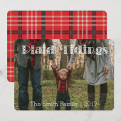 Kerstkaart met Plaid Tidings Plaid Achterkant (Voorkant / Achterkant)