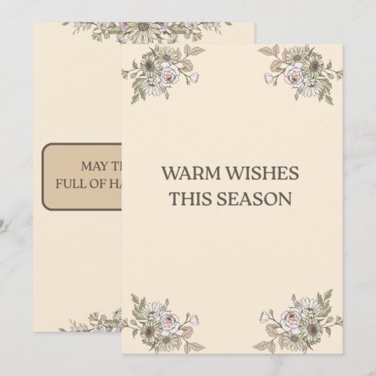 Kerstkaart met plat ontwerp (Voorkant / Achterkant)