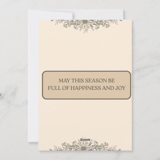 Kerstkaart met plat ontwerp (Achterkant)