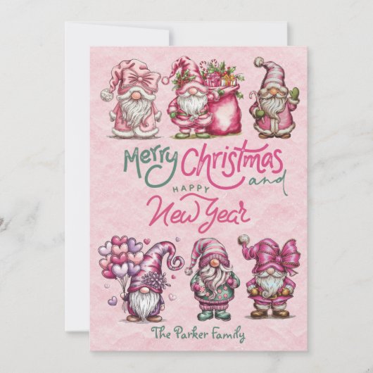 Kerstkaart met plat ontwerp (Voorkant)