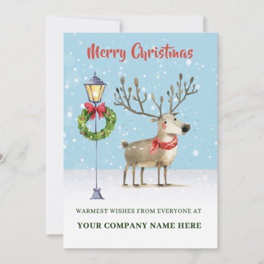 Kerstkaart met plat ontwerp (Voorkant)