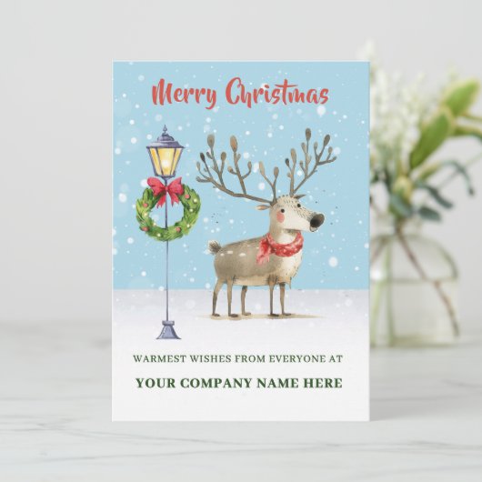 Kerstkaart met plat ontwerp (Staand voorkant)