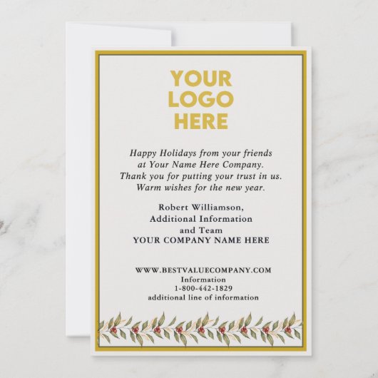 Kerstkaart met plat ontwerp (Achterkant)