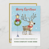 Kerstkaart met plat ontwerp (Voorkant / Achterkant)