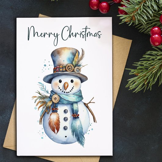 Kerstkaart met plat ontwerp