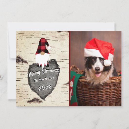 Kerstkaart met plat ontwerp (Voorkant)