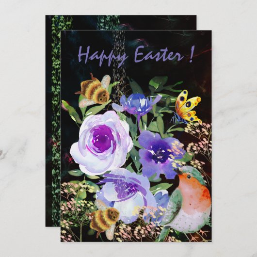 Kerstkaart met plat ontwerp (Voorkant / Achterkant)