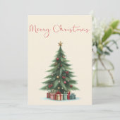 Kerstkaart met plat ontwerp (Staand voorkant)