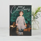 Kerstkaart met platte afbeelding (Staand voorkant)