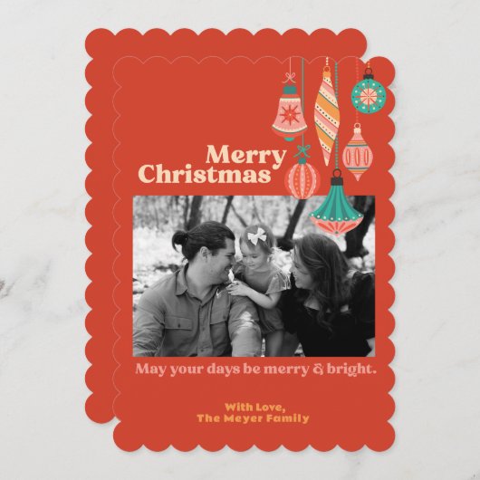 Kerstkaart met platte afbeelding (Voorkant / Achterkant)