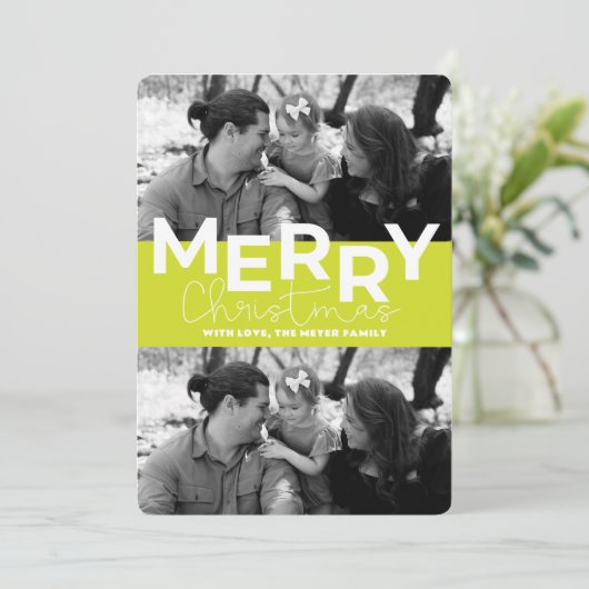 Kerstkaart met platte afbeelding (Staand voorkant)