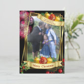 Kerstkaart met platte afbeelding (Staand voorkant)