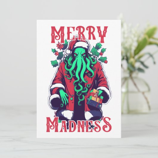 Kerstkaart met platte afbeelding (Staand voorkant)