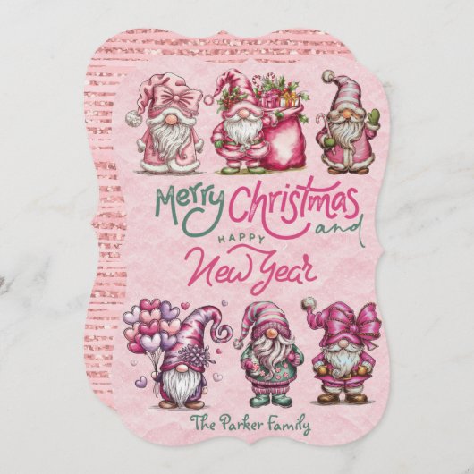 Kerstkaart met platte afbeelding (Voorkant / Achterkant)