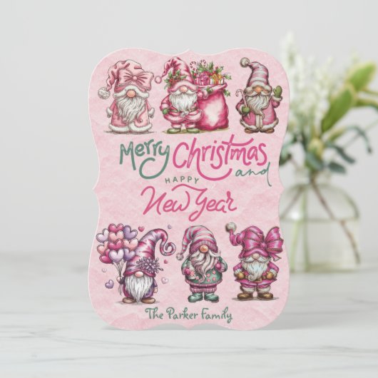 Kerstkaart met platte afbeelding (Staand voorkant)