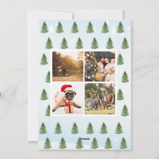 Kerstkaart met platte afbeelding (Achterkant)