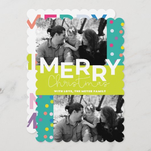 Kerstkaart met platte afbeelding (Voorkant / Achterkant)