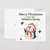 Kerstkaart met platte afbeelding (Voorkant / Achterkant)